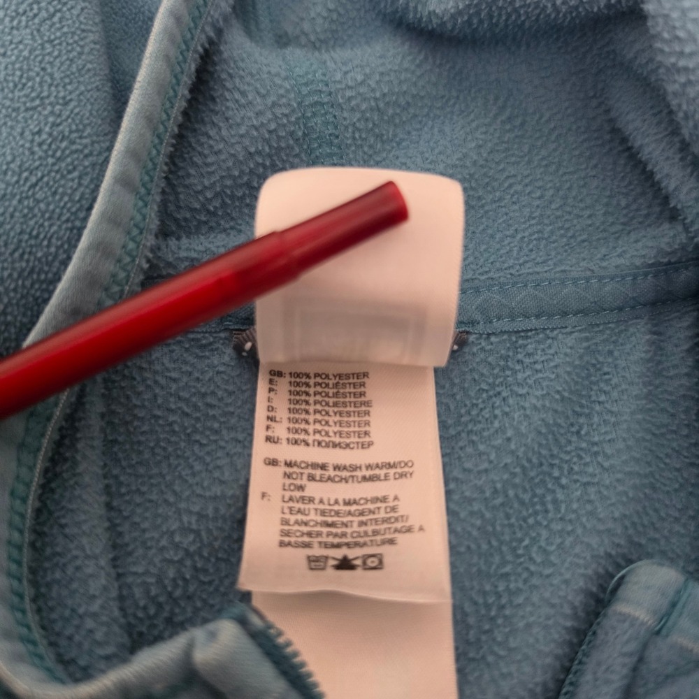 The North Face TKA 100 Fleece Hoodie Womens XL Blue Excellent Thumbholes Zip Up - Picture 10 of 14